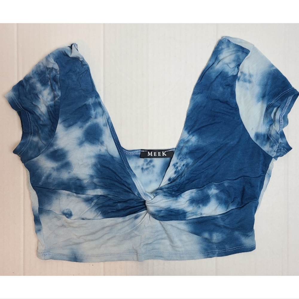 Tie Dye Twist Front Crop Top